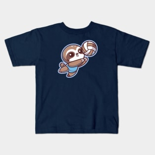 Cute Sloth Volleyball Player Kids T-Shirt